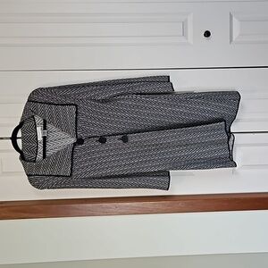 Nine West LP black and white herringbone duster sweater